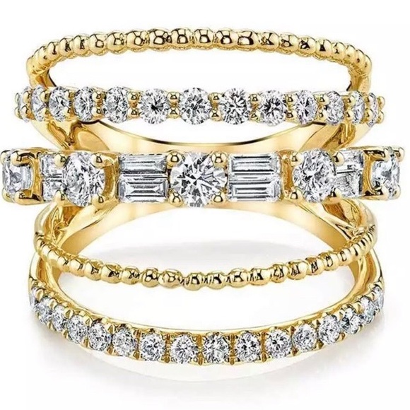 Gold plated multilayered ring - Picture 4 of 4